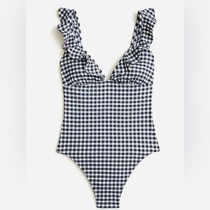 Navy gingham one piece